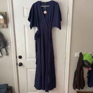 Womens Navy wrap dress
